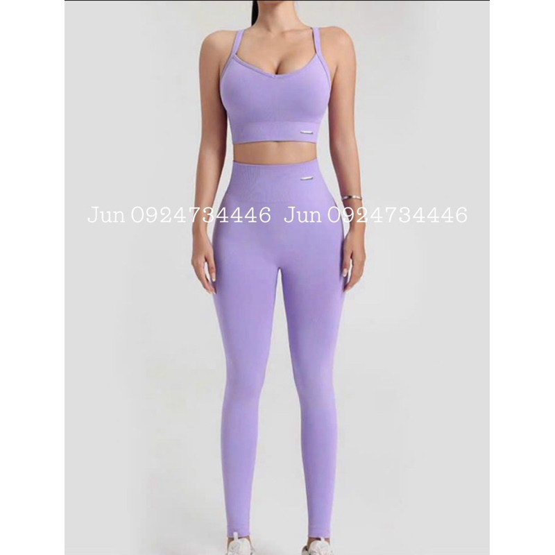 Set Naqi tag sắt  chéo lưng chun mông tập gym yoga