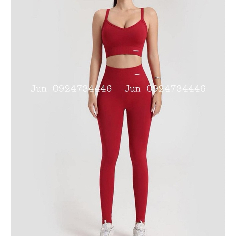 Set Naqi tag sắt  chéo lưng chun mông tập gym yoga