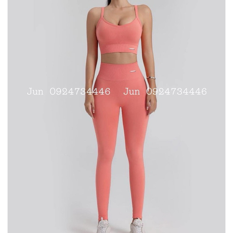 Set Naqi tag sắt  chéo lưng chun mông tập gym yoga