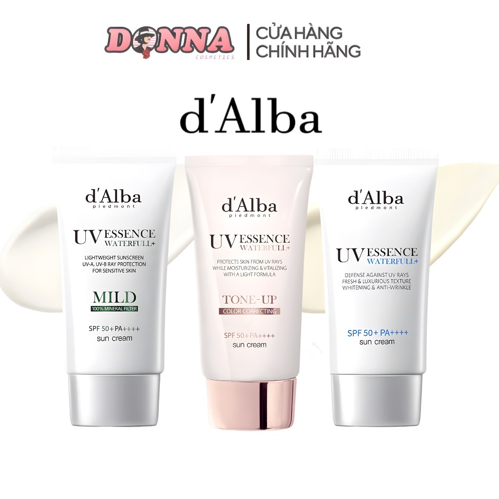 Kem chống nắng D'ALBA UV ESSENCE WATERFULL+ Kem chống nắng nâng tông da Waterfull Tone-up Sun Cream SPF 50+ 50ml
