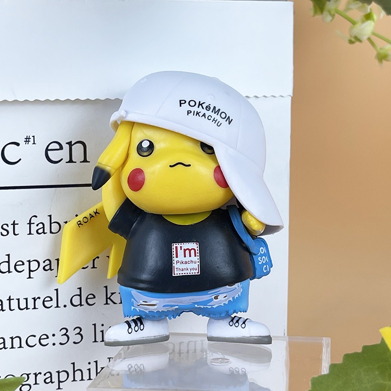Mô Hình Pikachu Thời Trang Hip Hop, Cao 8cm, Mô Hình Decor Trang Trí, Bộ Sưu Tập Nhân Vật, Quà Tặng Cho Bé