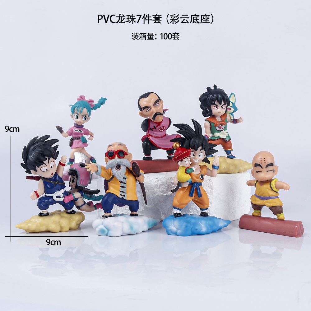 Mô Hình Dragon Ball, Bộ 7 Nhân Vật  Truyện 7 Viên Ngọc Rồng, Tượng Cao 8cm, Decor Trang Trí, Bộ Sưu Tập Nhân Vật