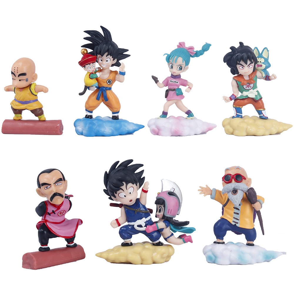 Mô Hình Dragon Ball, Bộ 7 Nhân Vật  Truyện 7 Viên Ngọc Rồng, Tượng Cao 8cm, Decor Trang Trí, Bộ Sưu Tập Nhân Vật