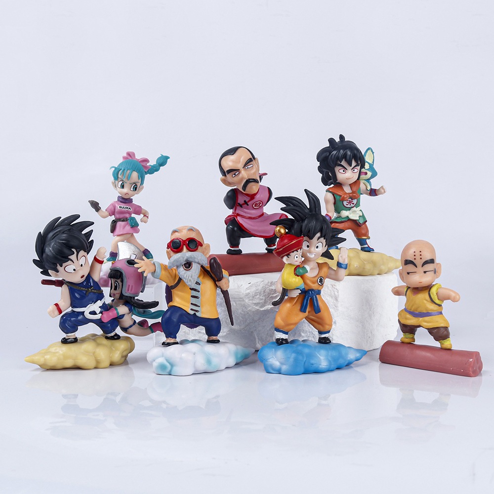Mô Hình Dragon Ball, Bộ 7 Nhân Vật  Truyện 7 Viên Ngọc Rồng, Tượng Cao 8cm, Decor Trang Trí, Bộ Sưu Tập Nhân Vật