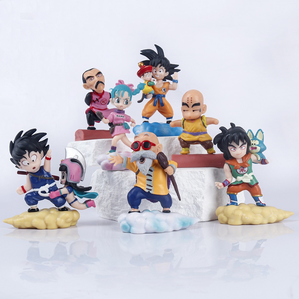 Mô Hình Dragon Ball, Bộ 7 Nhân Vật  Truyện 7 Viên Ngọc Rồng, Tượng Cao 8cm, Decor Trang Trí, Bộ Sưu Tập Nhân Vật
