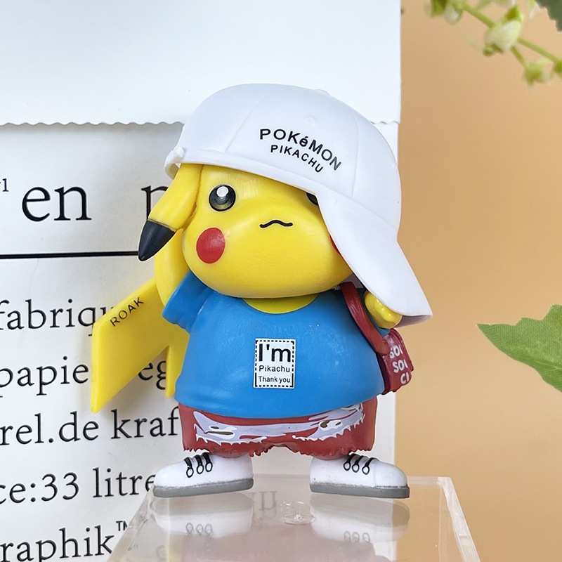 Mô Hình Pikachu Thời Trang Hip Hop, Cao 8cm, Mô Hình Decor Trang Trí, Bộ Sưu Tập Nhân Vật, Quà Tặng Cho Bé