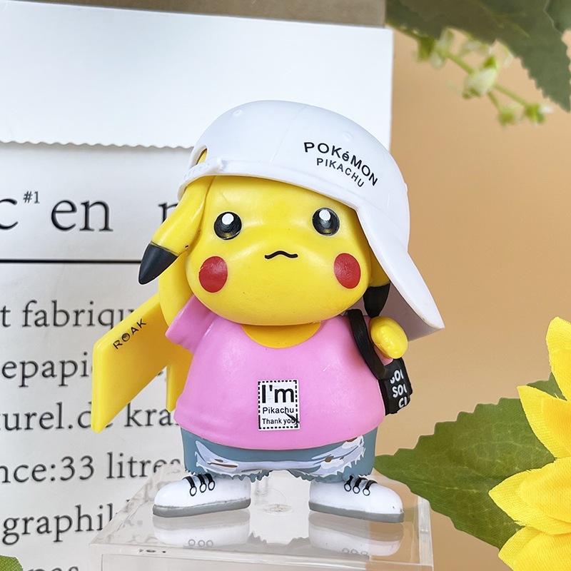 Mô Hình Pikachu Thời Trang Hip Hop, Cao 8cm, Mô Hình Decor Trang Trí, Bộ Sưu Tập Nhân Vật, Quà Tặng Cho Bé