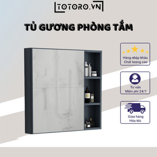 Tủ gương phòng tắm treo tường thông minh chống nước, mối mọt, cong vênh có 3 ngăn đựng đồ