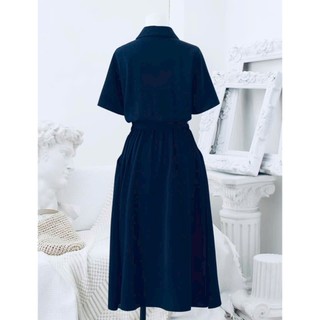 Đầm váy freesize sơ mi xanh phối kiểu