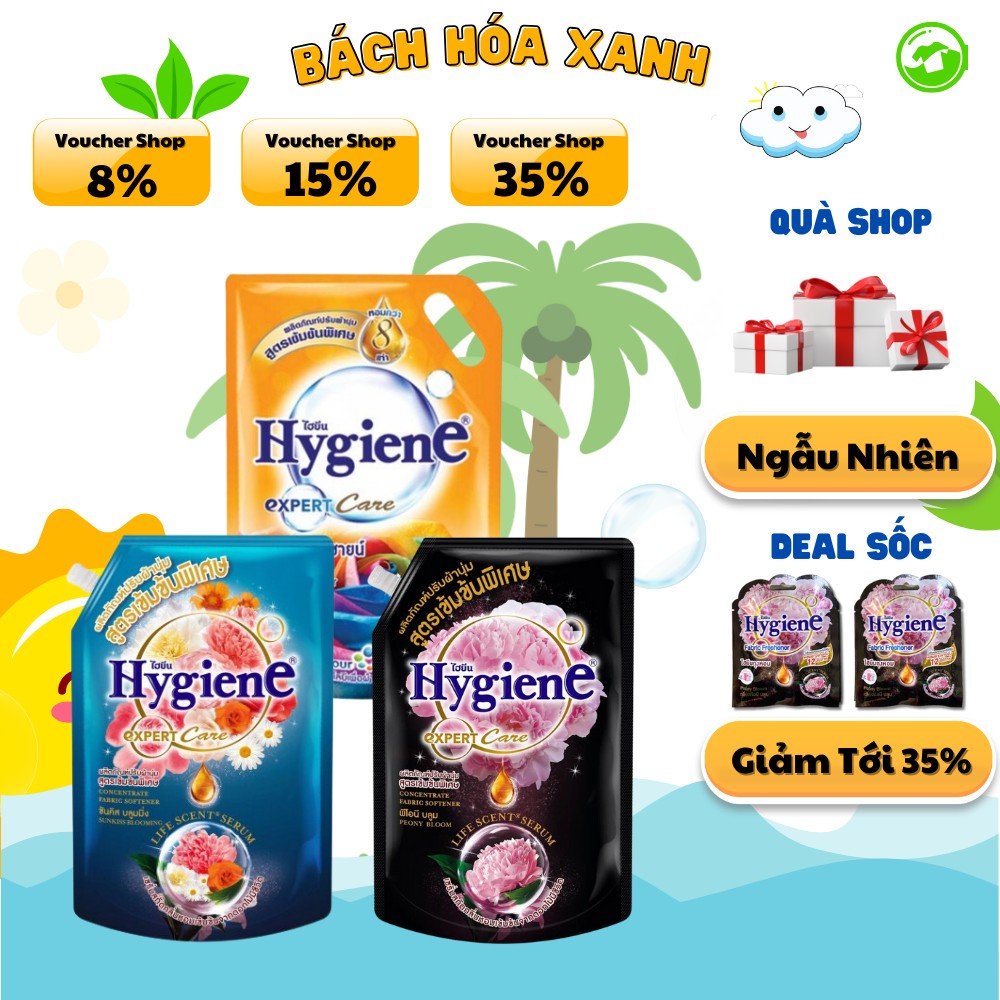 Combo 3 túi nước xả Hygiene 1300/1150ml.Nước xả hygiene xuất xứ Thái Lan với hương thơm nhè nhẹ dễ chịu