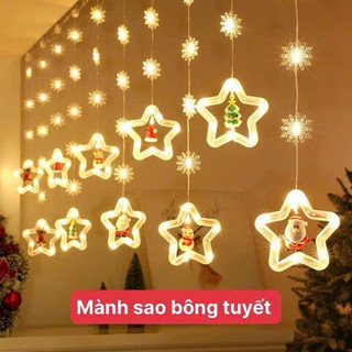Đèn led thả 10 sao trang trí noen .đèn mành trang trí giáng sinh năm mới