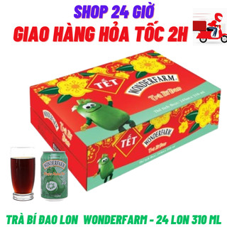 Trà bí đao lon wonderfarm thùng 24 lon - shop 24 giờ
