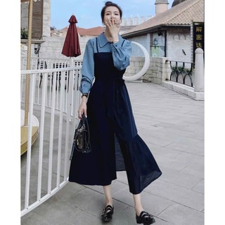 Đầm váy freesize dự tiệc sơ mi tay dài tùng xoè đuôi cá