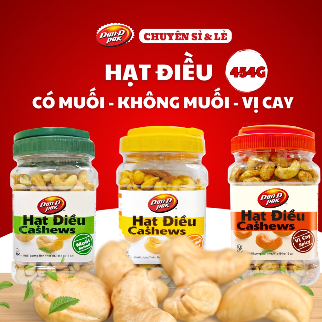 Hạt điều có muối 454g Dan D Pak