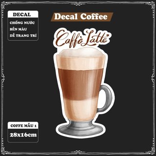 Tranh decal dán tường chủ đề cafe tranh decor trang trí quán phong cách hiện đại Lá Tre Shop