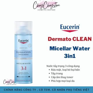 (TEM CTY) Nước Tẩy Trang Eucerin 3in1 DermatoCLEAN Hyaluron Micellar Water Cho Mọi Loại Da