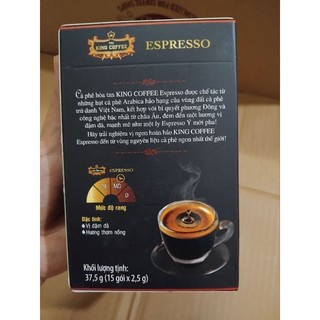 Cà phê hòa tan espresso King Coffee [hộp nhỏ 15 gói]