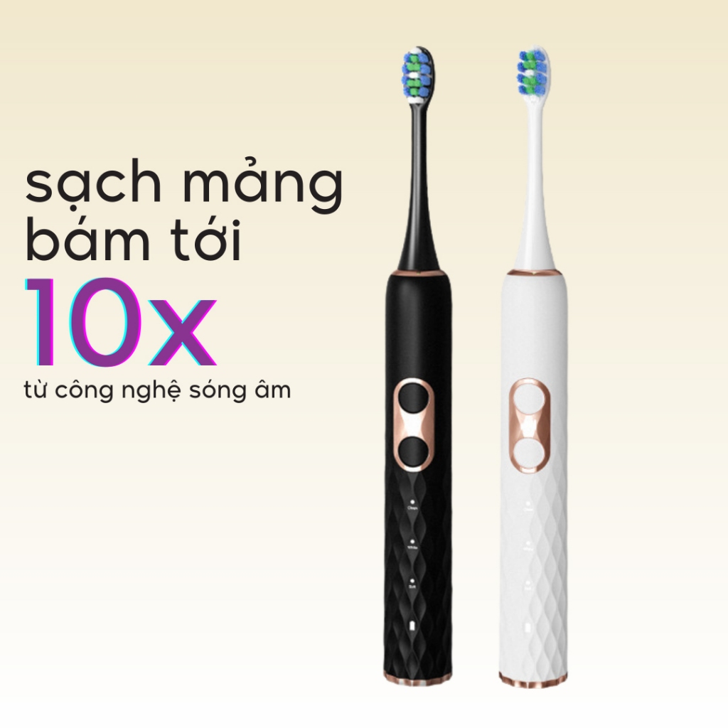 Bàn Chải Điện HALIWAY Công Nghệ Sóng Âm Chải Sạch Mảng Bám Tới 10X BT1