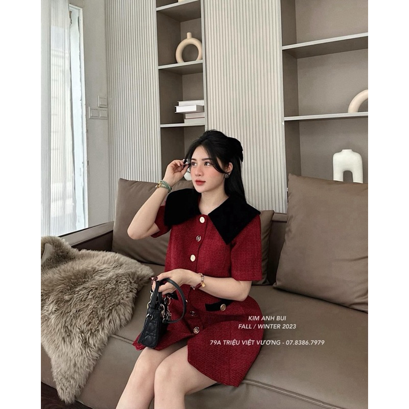 VÁY DẠ PHỐI CỔ NHUNG BIGSIZE 60kg - 105kg