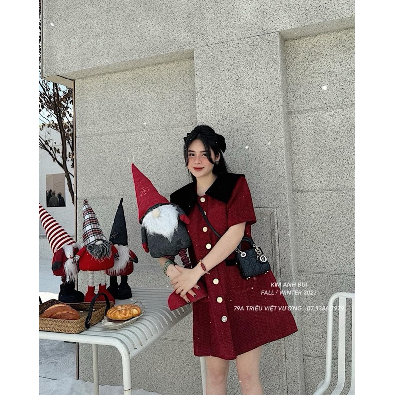 VÁY DẠ PHỐI CỔ NHUNG BIGSIZE 60kg - 105kg