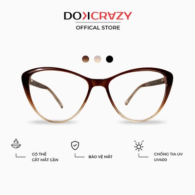 Gọng kính nhựa DOKCRAZY MANGO mắt Mèo Nữ chống tia UV, chống ánh sáng xanh, Hot Trend Hàn Quốc