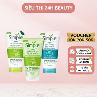 Sữa Rửa Mặt Simple Gel Kind To Skin Refreshing Facial Wash Gel 150ml dành cho mọi loại da