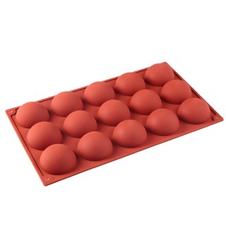Khuôn silicon hình cầu 15 ô đường kính 4cm làm chocolate bomb, thạch râu câu, mochi