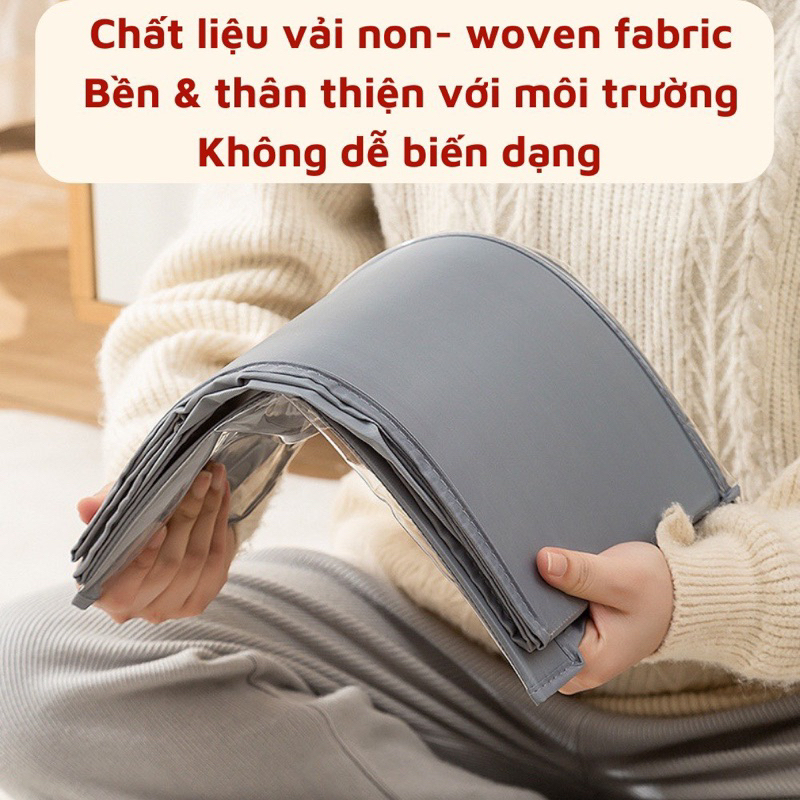HỘP VẢI ĐỰNG QUẦN ÁO ĐỒ LÓT CHIA NGĂN KHUNG CỨNG CÓ NẮP SẮP XẾP TỦ QUẦN ÁO GỌN GÀNG CHẤT VẢI BỀN ĐẸP