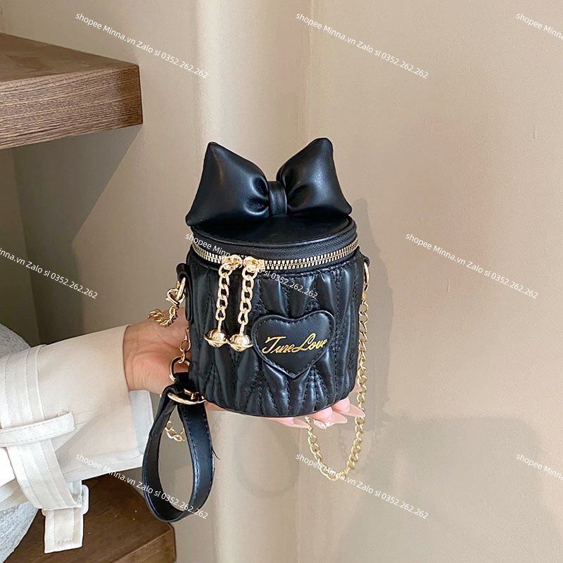 Túi mini cặp lồng nơ tai mèo xinh xắn đáng yêu thời trang dễ thương
