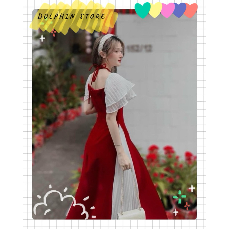 BIGSIZE Áo dài cổ yếm bigsize - Áo dài nhung kèm chân váy bigsize - Áo dài đỏ bigsize - Áo dài cách tân bigsize