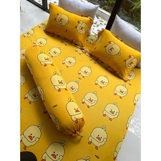 Mẫu Vịt vàng. Bộ ga giường thun Hàn Quốc