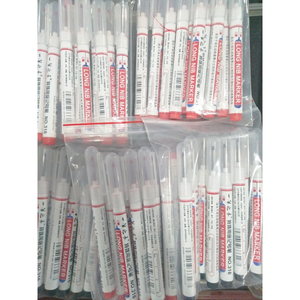 Set 10 Bút Đánh Dấu Ngòi Dài 20mm - Bút Lấy Dấu Lỗ Sâu Đa Năng Khô Nhanh, Kháng Nước Tốt