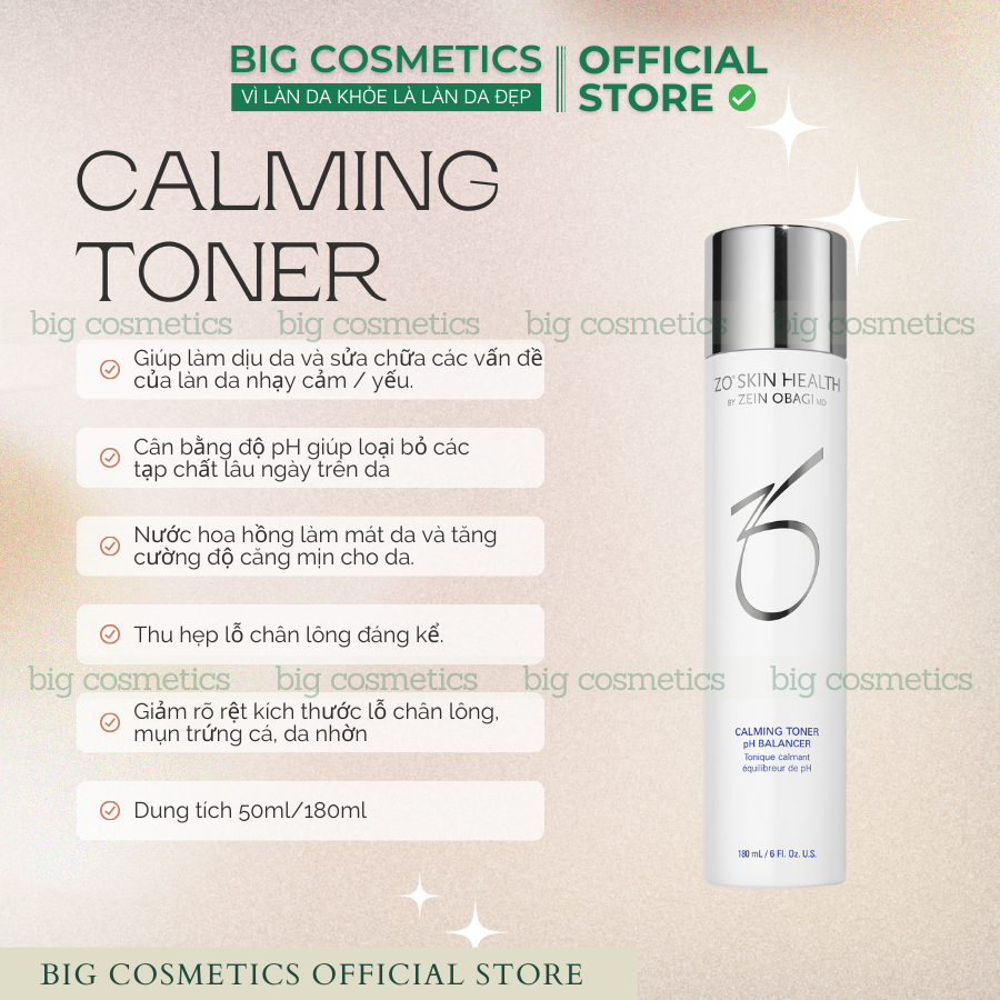 Nước Hoa Hồng Zo Skin Health CALMING TONER 50ml/180ml