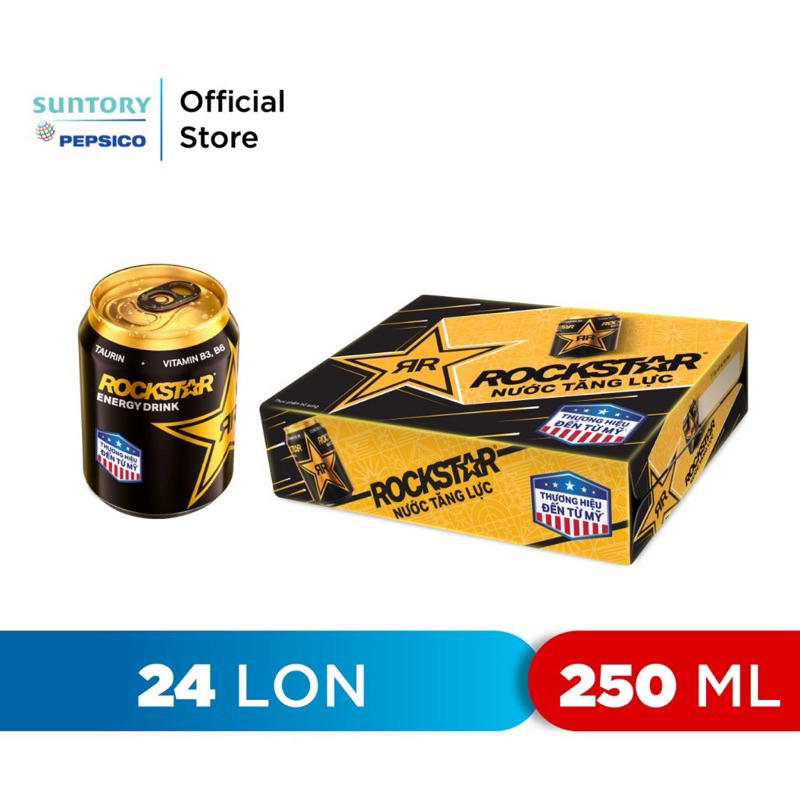 Thùng 24 lon nước tăng lực Rockstar 250ml
