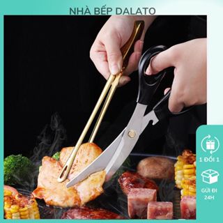Kẹp Inox Nướng Thịt, Kéo Cắt Thịt Nướng, Kẹp Gắp Đồ Nướng Nhà Bếp, Nhà Hàng, Quán Ăn Đồ Nhà Hàng Dalato