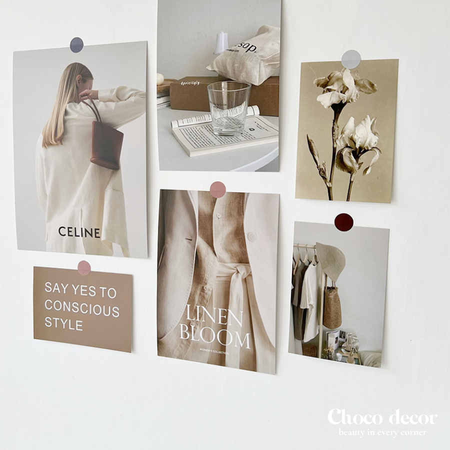 Set 6 tranh decor trang trí bàn học, phòng ngủ, quán cafe