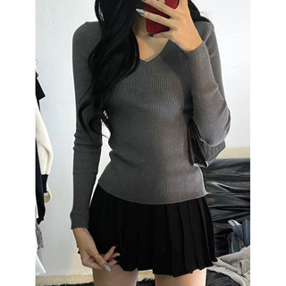 Áo len body cổ V