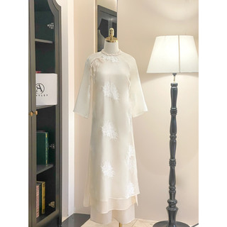 Áo dài 𝐍𝐇𝐔̛ 𝐘́ 𝐀𝐒𝐇𝐘𝐋𝐄𝐘 chuẩn tag sẵn xanh