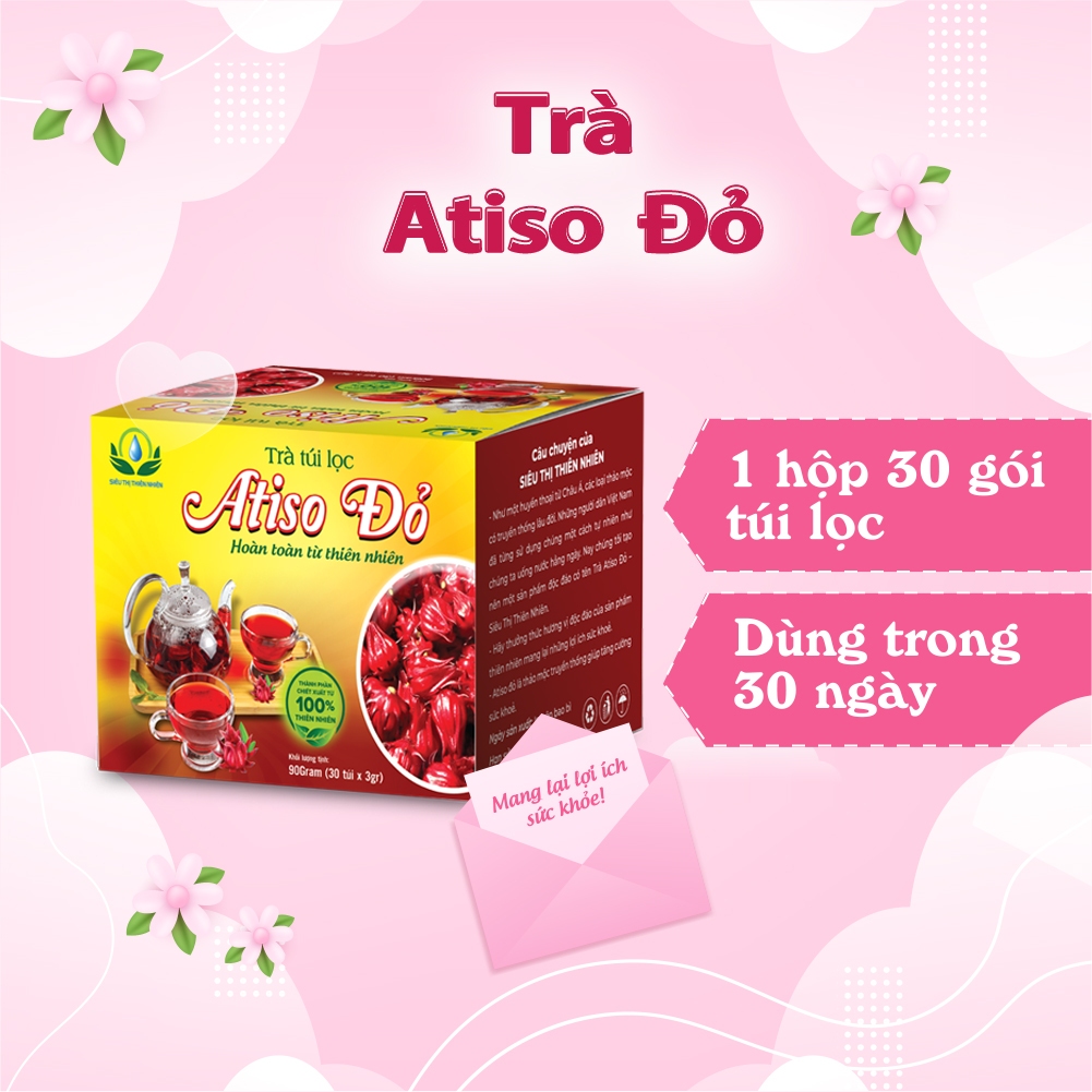 Trà Hoa Atiso đỏ hộp 30 Túi Lọc x 3Gram của Siêu Thị Thiên Nhiên