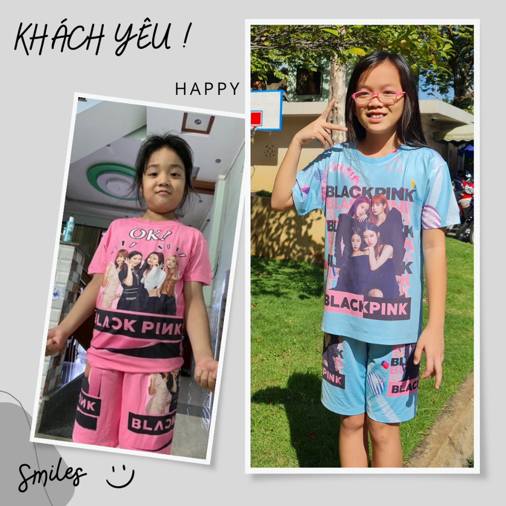 Đồ bộ bé gái in hình Blackpink, bộ thun lạnh trẻ em chất đẹp, thấm hút mồ hôi size từ 10kg đến 60kg