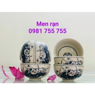 Bộ 5 Bát ăn cơm men rạn cổ cao cấp gốm sứ Bát Tràng - 02