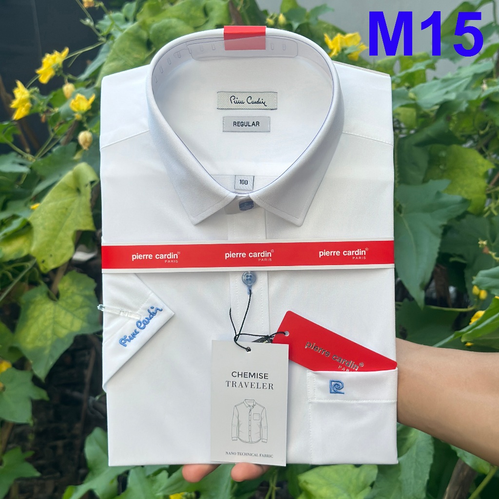 Áo Sơ Mi Tay Ngắn Pierre Cardin Vải Nano Cao Cấp, Phom Regular Thoải Mái Vận Động, Mẫu Xuất Xịn Hàn 