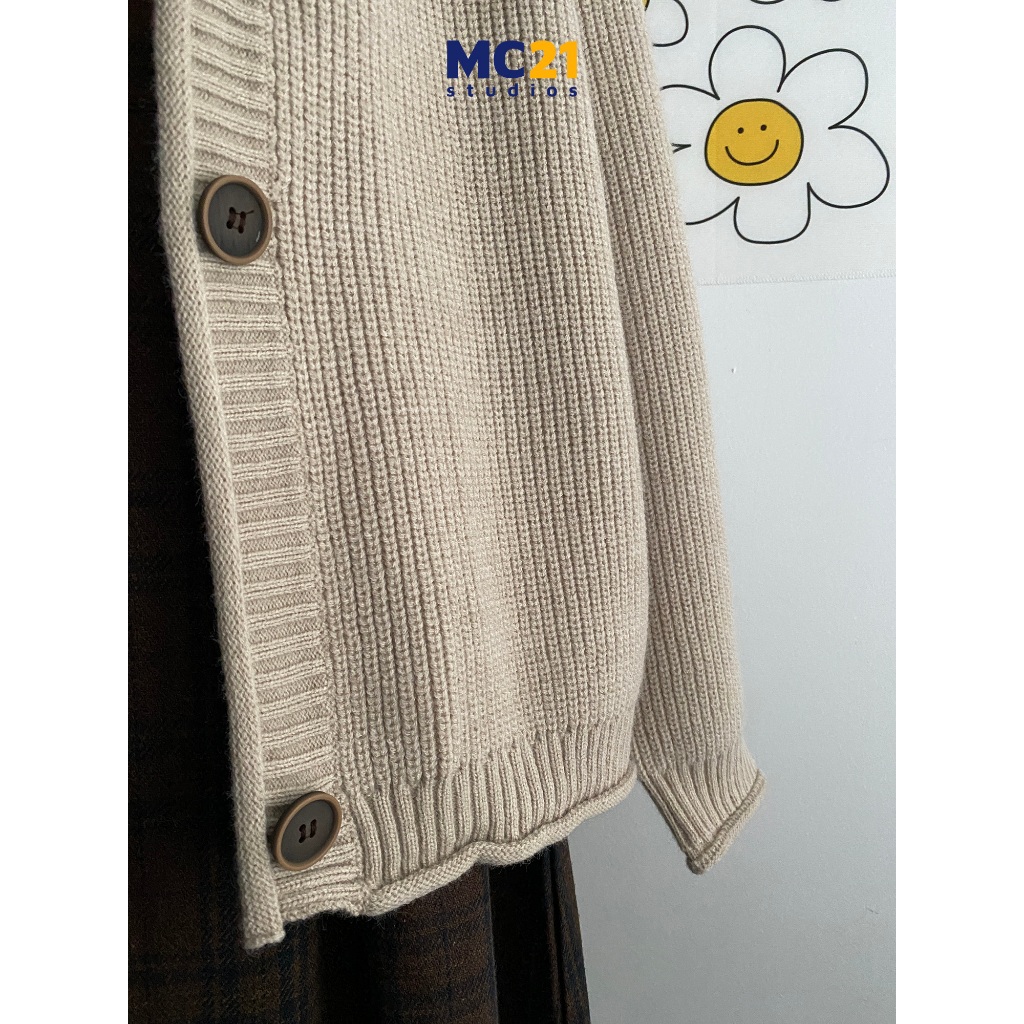 Áo cardigan len MC21.STUDIOS sweater oversize form rộng Ulzzang Streetwear Hàn Quốc chất mềm mịn dày dặn A3838