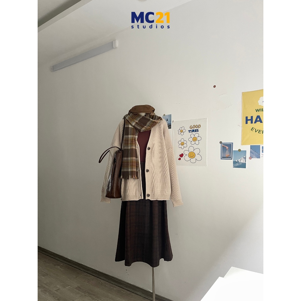 Áo cardigan len MC21.STUDIOS sweater oversize form rộng Ulzzang Streetwear Hàn Quốc chất mềm mịn dày dặn A3838