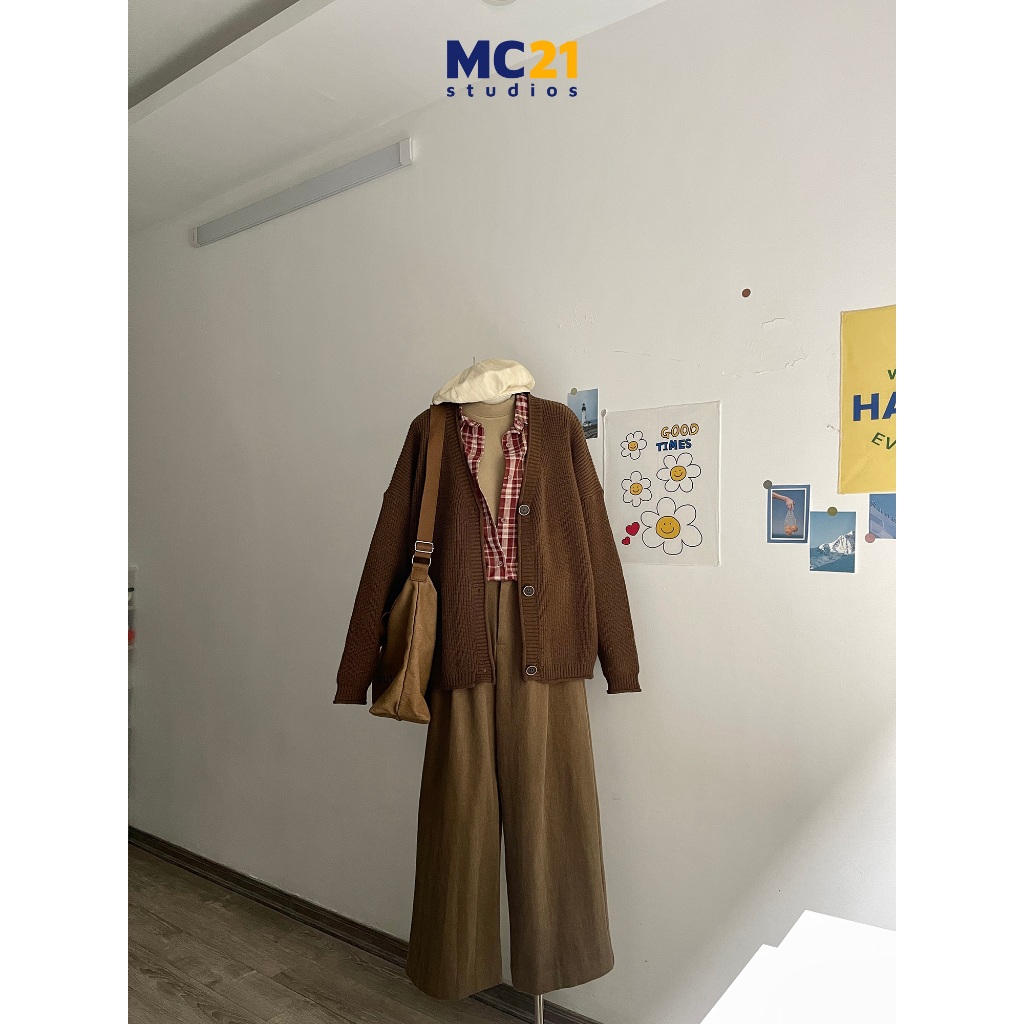 Áo cardigan len MC21.STUDIOS sweater oversize form rộng Ulzzang Streetwear Hàn Quốc chất mềm mịn dày dặn A3838