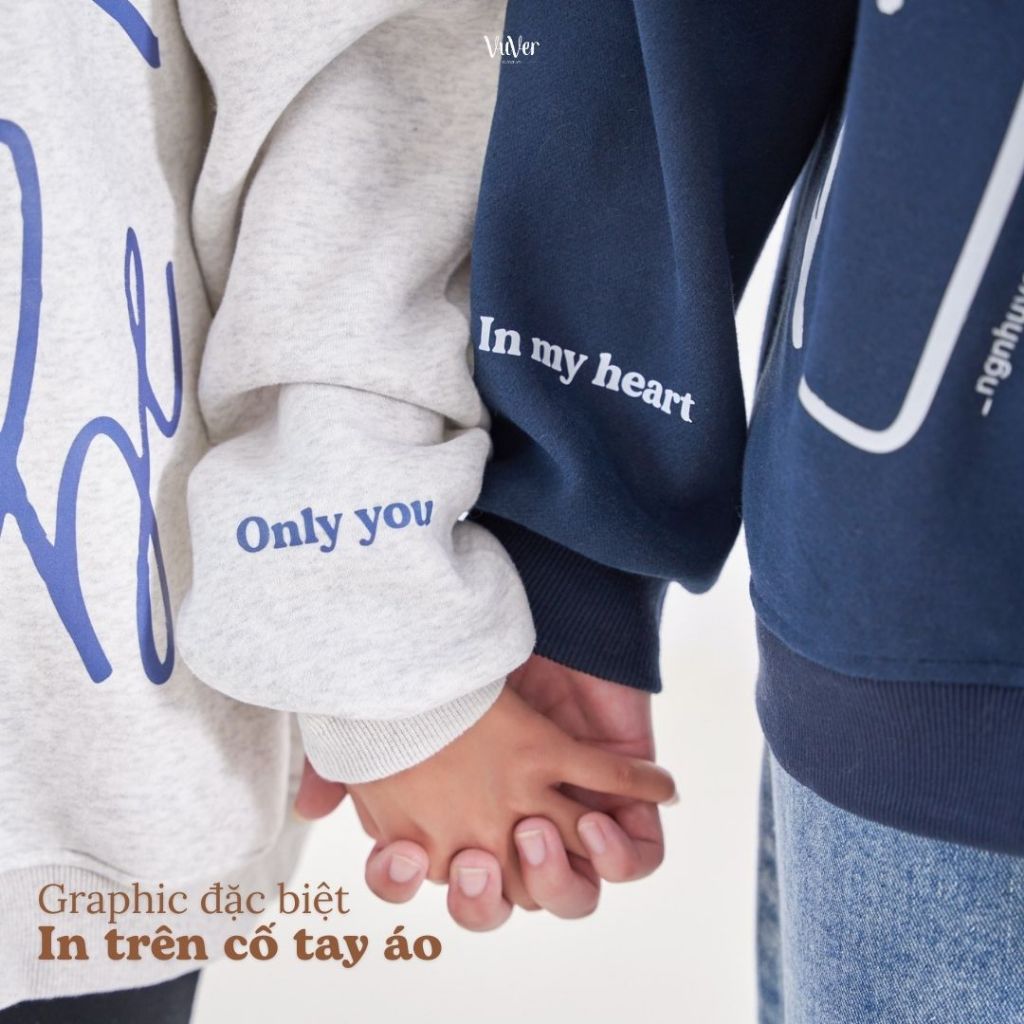 - Áo đôi Sweater nỉ bông - BE MINE - áo unisex nam nữ - vuver.vn