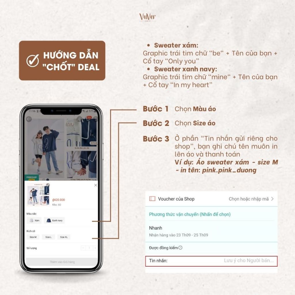 - Áo đôi Sweater nỉ bông - BE MINE - áo unisex nam nữ - vuver.vn