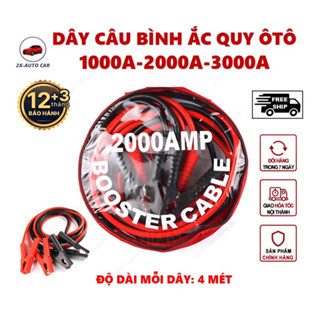Dây câu bình acquy ôtô 2000A - 4 mét, câu sạc, kích khởi động ôtô , dây cứu hộ xe tải, xe hơi, xe máy, xe đạp điện