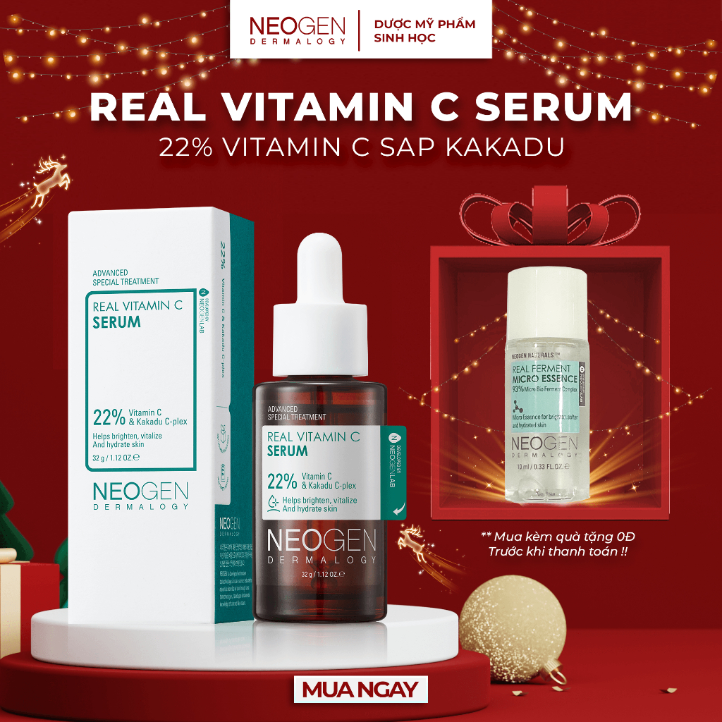 Serum Dưỡng Trắng Mờ Thâm 460x Vitamin C Sinh Học Kakadu 22% Neogen Dermalogy Real Vitamin C Kakadu Serum 32g