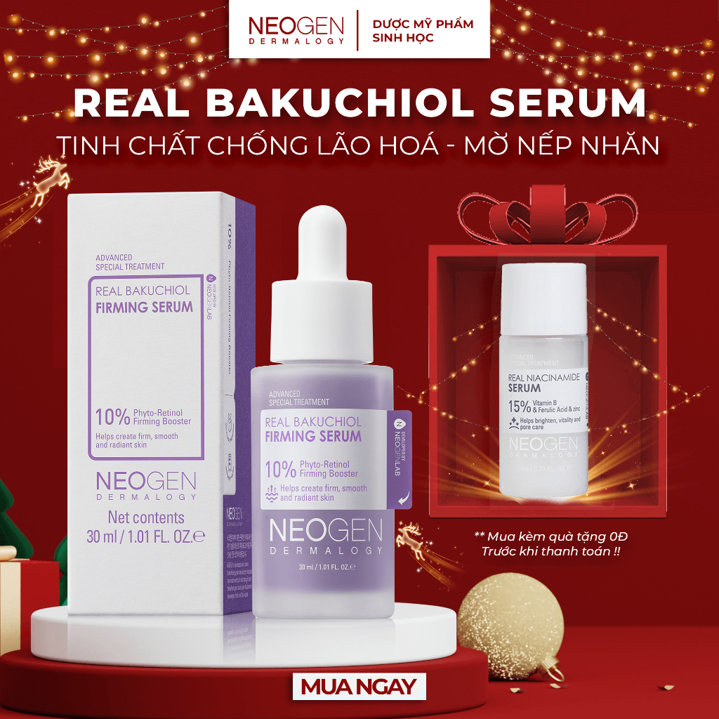 Serum 10% Bakuchiol Sinh Học Chống Lão Hoá Mờ Nếp Nhăn Real Bakuchiol Firming Serum Neogen Dermalogy 30ml